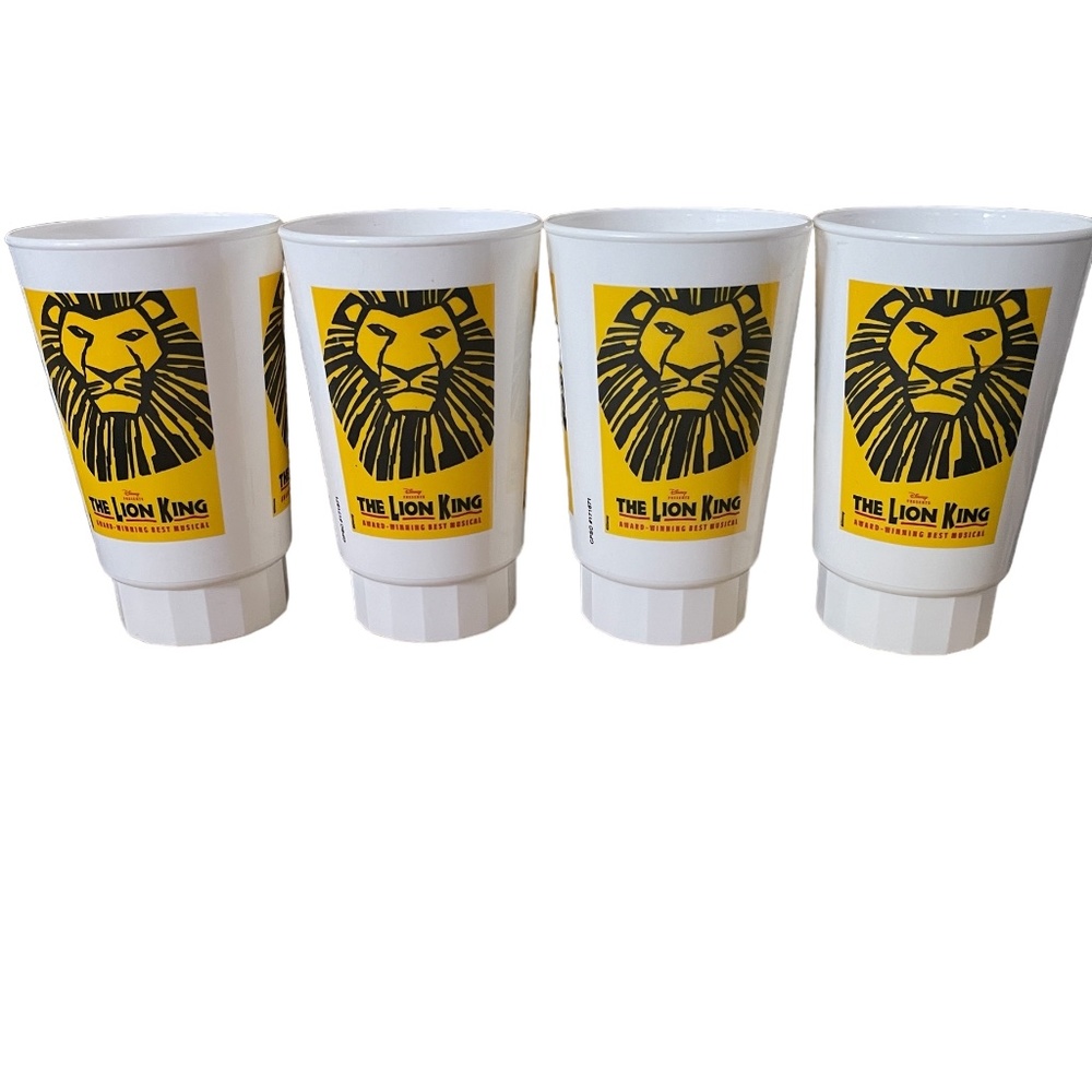 Set of 4 Disney Collectable The Lion King Broadway Musical Whirley Cups 16 oz